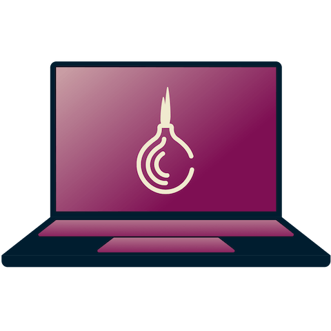 Tor onion symbol on a laptop.